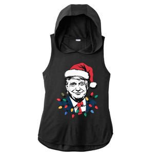 Christmas Maga Christmas Trump Funny Holiday Ladies PosiCharge Tri-Blend Wicking Draft Hoodie Tank