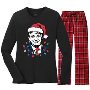 Christmas Maga Christmas Trump Funny Holiday Women's Long Sleeve Flannel Pajama Set 