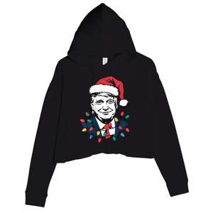 Christmas Maga Christmas Trump Funny Holiday Crop Fleece Hoodie