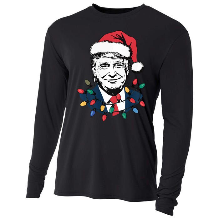 Christmas Maga Christmas Trump Funny Holiday Cooling Performance Long Sleeve Crew