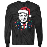 Christmas Maga Christmas Trump Funny Holiday Tie-Dye Long Sleeve Shirt