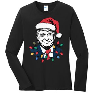 Christmas Maga Christmas Trump Funny Holiday Ladies Long Sleeve Shirt