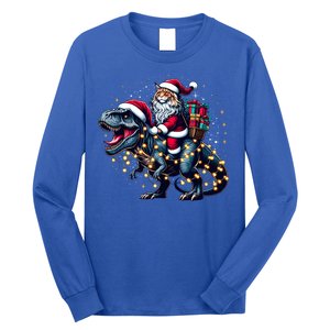 Cute Maine Coon Santa Hat Trex Christmas Maine Coon Owners Gift Long Sleeve Shirt