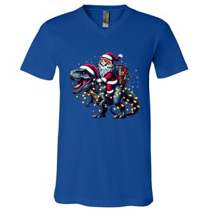 Cute Maine Coon Santa Hat Trex Christmas Maine Coon Owners Gift V-Neck T-Shirt