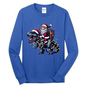 Cute Maine Coon Santa Hat Trex Christmas Maine Coon Owners Gift Tall Long Sleeve T-Shirt