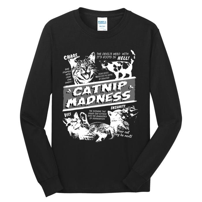 Catnip Madness Cute Kitten Funny Cat Pet Humor Tall Long Sleeve T-Shirt