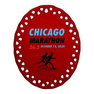 Chicago Marathon Ceramic Oval Ornament