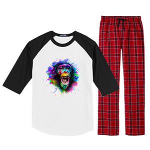 Colorful Monkey Raglan Sleeve Pajama Set