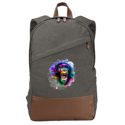 Colorful Monkey Cotton Canvas Backpack