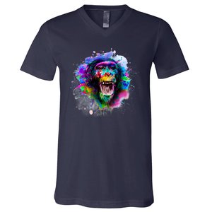 Colorful Monkey V-Neck T-Shirt