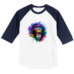 Colorful Monkey Baseball Sleeve Shirt