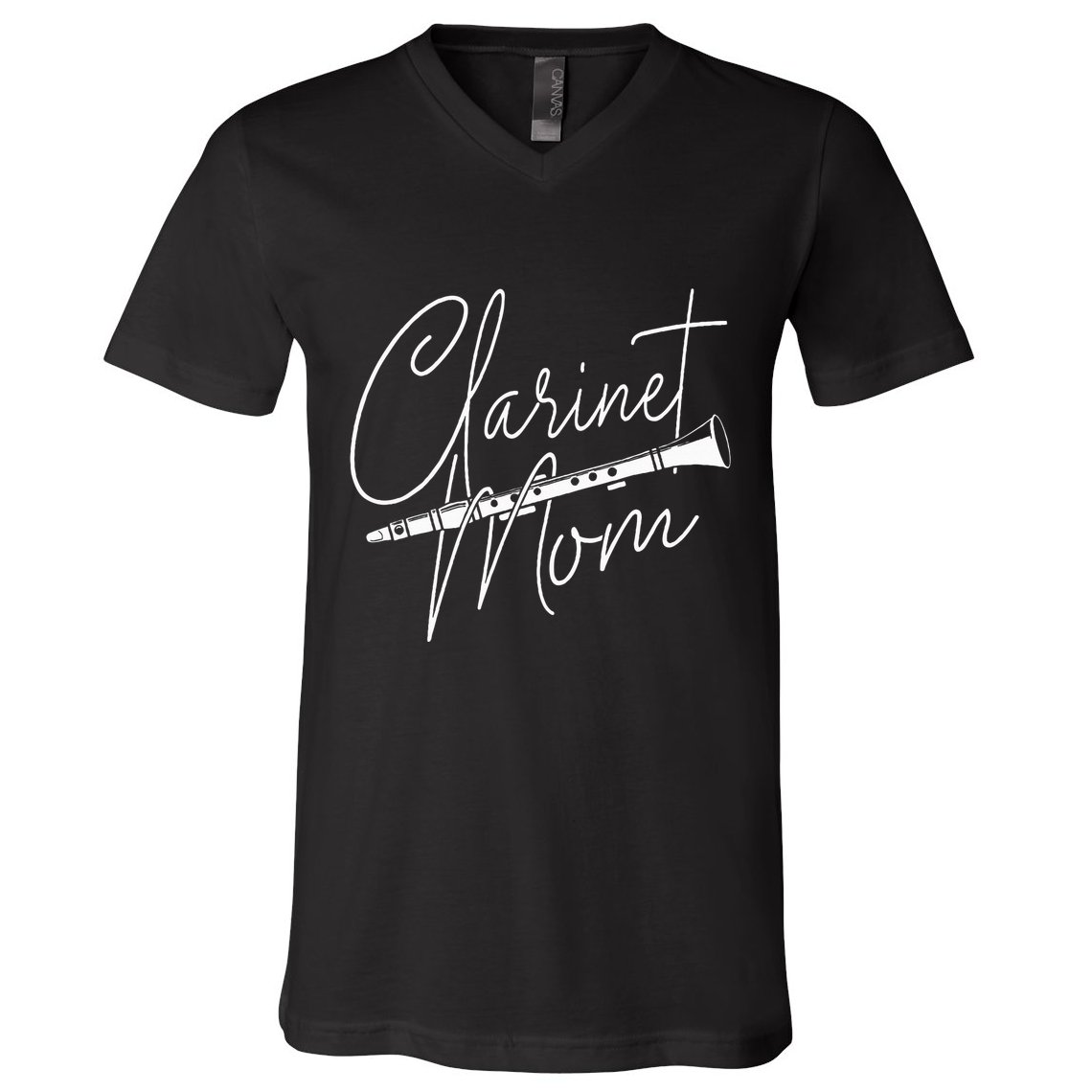 Clarinet Mom Clarinetist Marching Band Player Music Lover V-Neck T-Shirt