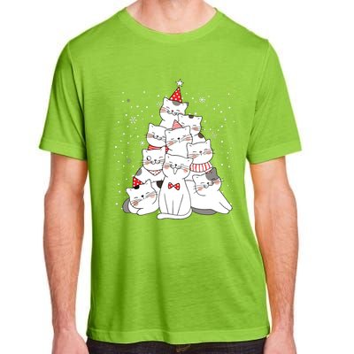 Cute Meowy Catmas Cat Christmas Merry Tree Xmas Adult ChromaSoft Performance T-Shirt