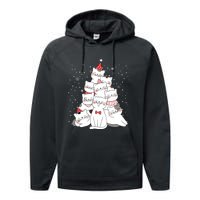 Cute Meowy Catmas Cat Christmas Merry Tree Xmas Performance Fleece Hoodie