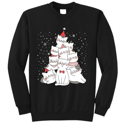 Cute Meowy Catmas Cat Christmas Merry Tree Xmas Sweatshirt