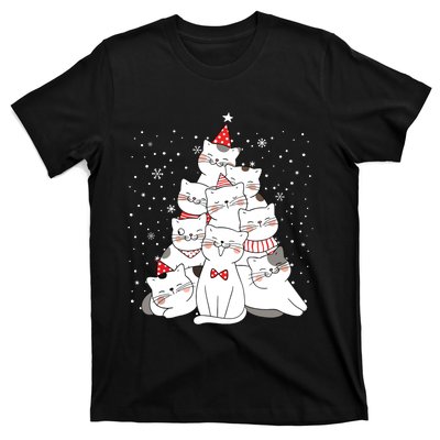 Cute Meowy Catmas Cat Christmas Merry Tree Xmas T-Shirt