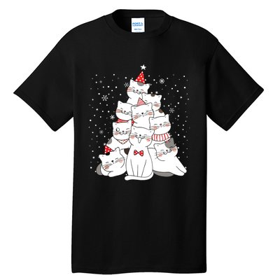 Cute Meowy Catmas Cat Christmas Merry Tree Xmas Tall T-Shirt