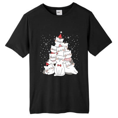 Cute Meowy Catmas Cat Christmas Merry Tree Xmas Tall Fusion ChromaSoft Performance T-Shirt