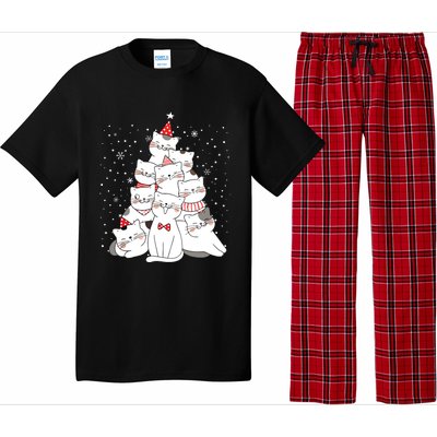 Cute Meowy Catmas Cat Christmas Merry Tree Xmas Pajama Set