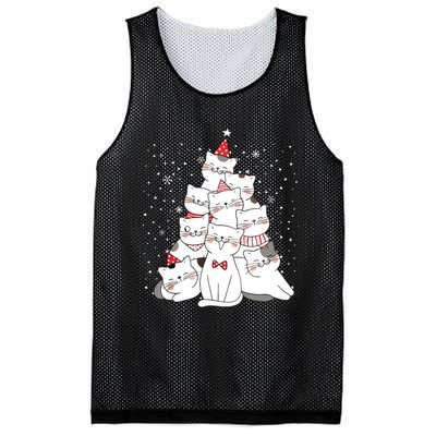 Cute Meowy Catmas Cat Christmas Merry Tree Xmas Mesh Reversible Basketball Jersey Tank