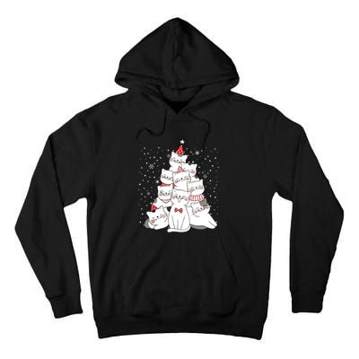 Cute Meowy Catmas Cat Christmas Merry Tree Xmas Tall Hoodie