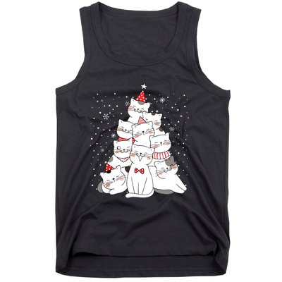 Cute Meowy Catmas Cat Christmas Merry Tree Xmas Tank Top