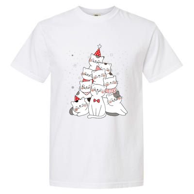 Cute Meowy Catmas Cat Christmas Merry Tree Xmas Garment-Dyed Heavyweight T-Shirt