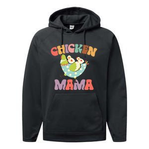 Chicken Mama Chick Mom Chicken Mother Farmer Mother's Day Performance Fleece Hoodie