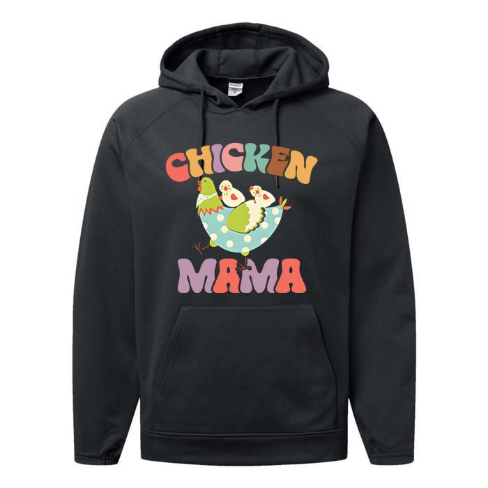 Chicken Mama Chick Mom Chicken Mother Farmer Mother's Day Performance Fleece Hoodie