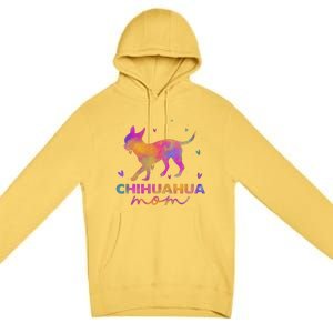 Chihuahua Mom Colorful Chihuahua Mama Funny Gift Premium Pullover Hoodie