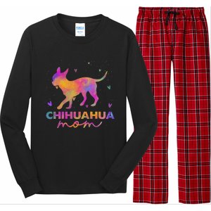 Chihuahua Mom Colorful Chihuahua Mama Funny Gift Long Sleeve Pajama Set