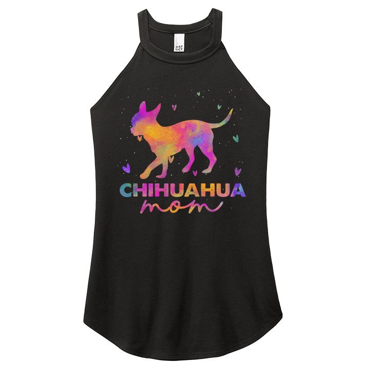 Chihuahua Mom Colorful Chihuahua Mama Funny Gift Women's Perfect Tri Rocker Tank