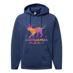 Chihuahua Mom Colorful Chihuahua Mama Funny Gift Performance Fleece Hoodie