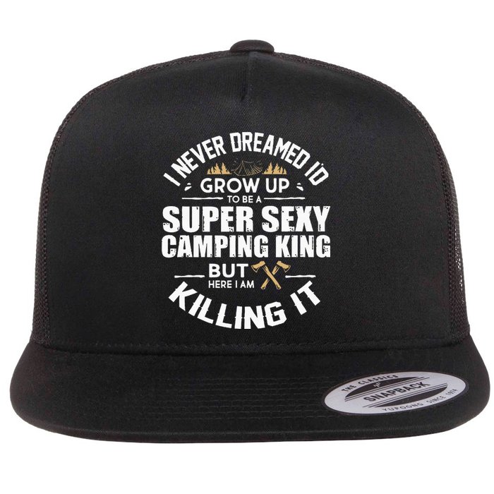 Camping Men Camper RV Camping Vacation Camping Dad Flat Bill Trucker Hat