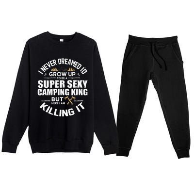 Camping Men Camper RV Camping Vacation Camping Dad Premium Crewneck Sweatsuit Set