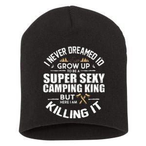 Camping Men Camper RV Camping Vacation Camping Dad Short Acrylic Beanie