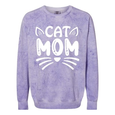 Cat Mom Colorblast Crewneck Sweatshirt