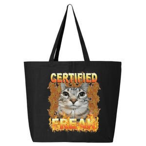 Cat Meme Certified Freak Eat Cement Cursed Cat 25L Jumbo Tote