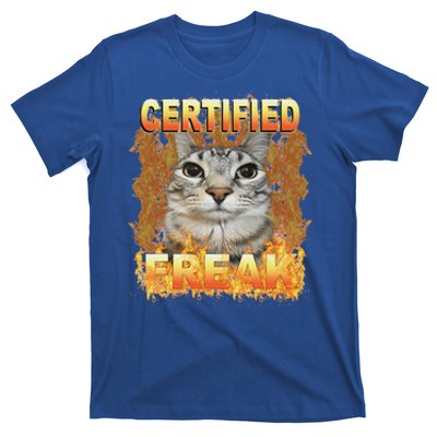 Cat Meme Certified Freak Eat Cement Cursed Cat T-Shirt