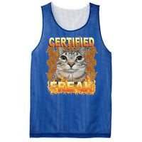 Cat Meme Certified Freak Eat Cement Cursed Cat Mesh Reversible Basketball Jersey Tank