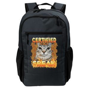 Cat Meme Certified Freak Eat Cement Cursed Cat Daily Commute Backpack