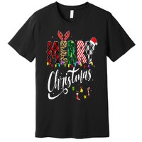 Cute Merry Christmas Leopard Buffalo Red Plaid Premium T-Shirt