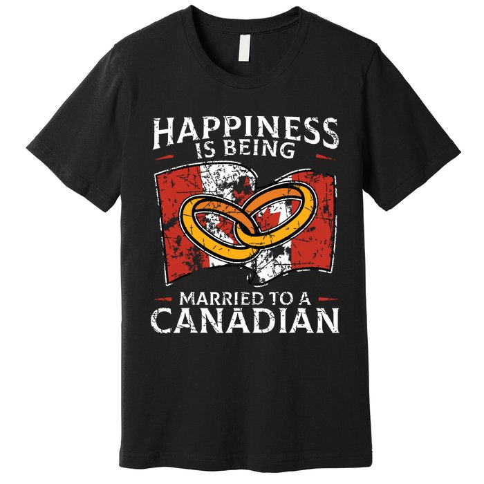 Canada Marriage Canadian Married Flag Wedded Culture Flag Premium T-Shirt