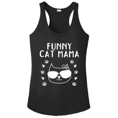 Cat Mama Cat Owner Cat Lover Cat Mom Gift Funny Cat Mama Gift Ladies PosiCharge Competitor Racerback Tank