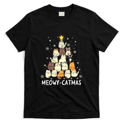 Catmas Meowy Christmas Cat Tree Funny T-Shirt