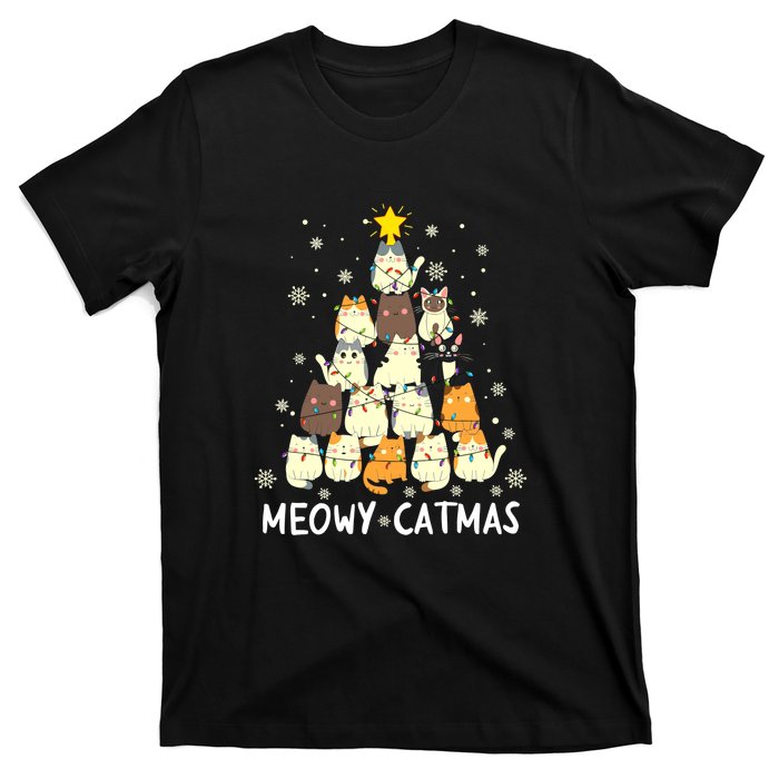 Catmas Meowy Christmas Cat Tree Funny T-Shirt