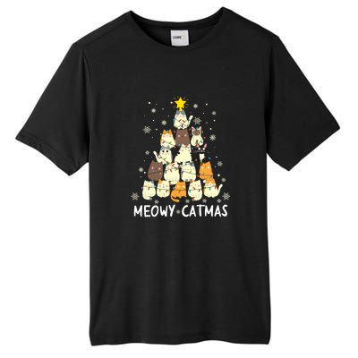 Catmas Meowy Christmas Cat Tree Funny Tall Fusion ChromaSoft Performance T-Shirt