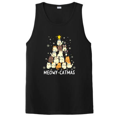 Catmas Meowy Christmas Cat Tree Funny PosiCharge Competitor Tank