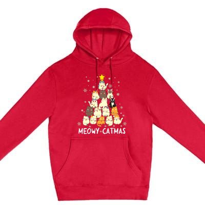 Catmas Meowy Christmas Cat Tree Funny Premium Pullover Hoodie