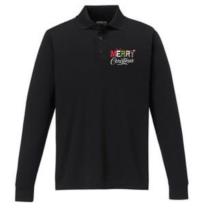 Cute Merry Christmas Matching Family Christmas Performance Long Sleeve Polo